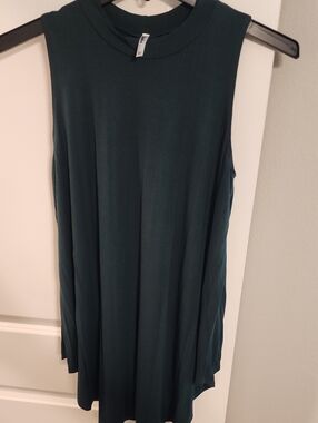 Sleeveless Dark Green Swing Tank Dress